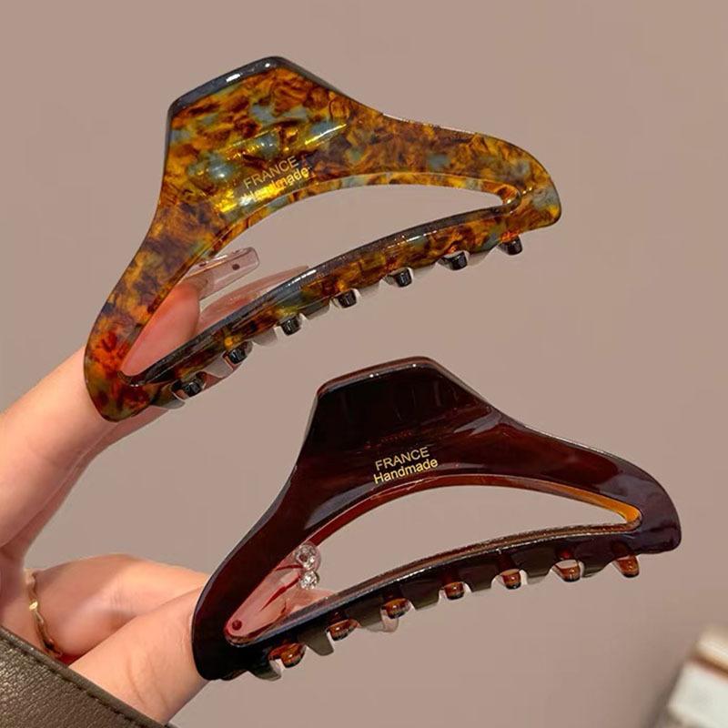 French High Quality Acetate Hollow Hair Claws For Women Girls Sweet Retro Shark Jaw Claw Clip Fashion Hair Ornament Accessories