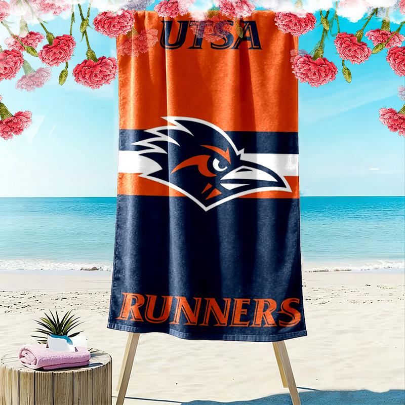 UTSA Roadrunners Print Beach Towel, Large Soft Quick Dry Towel for Beach Camping Swimming
