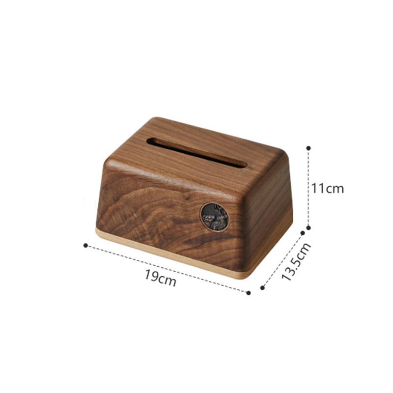 Taschentuchbox-Abdeckung aus schwarzem Walnussholz, kreative Wohnzimmer-Dekoration, Schreibtisch-Aufbewahrung, Papierhandtuchhalter, unterteilte Aufbewahrungsboxen, Tablett