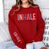 Motivational Quote Sweatshirt: Inhale Courage Exhale Fear Crew Neck Casual Fashion Soft Comfortable Autumn and Winter Hoodie Top