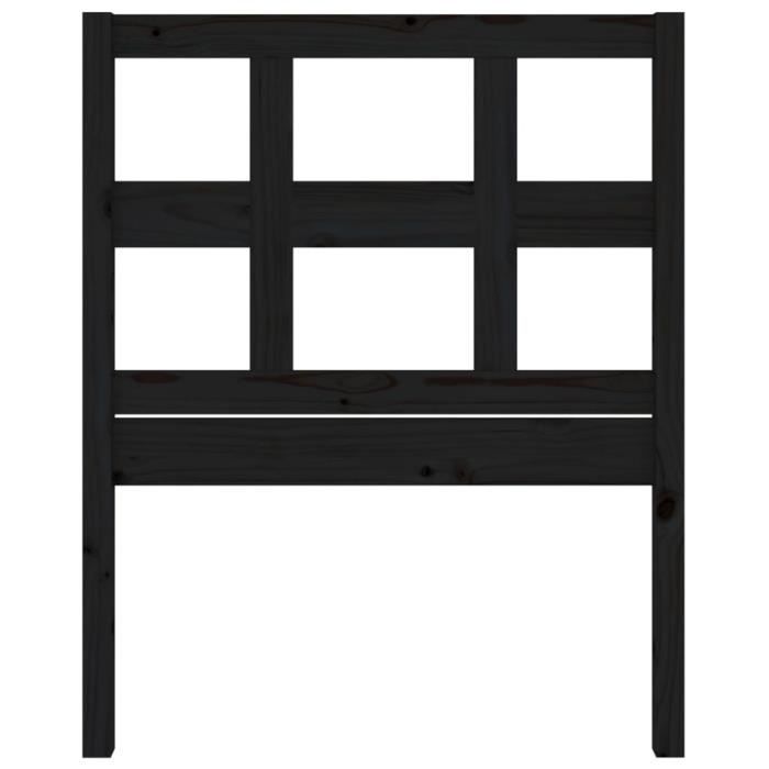 VidaXL Headboard Black 95.5x4x100 Cm Solid Pine Wood 818904
