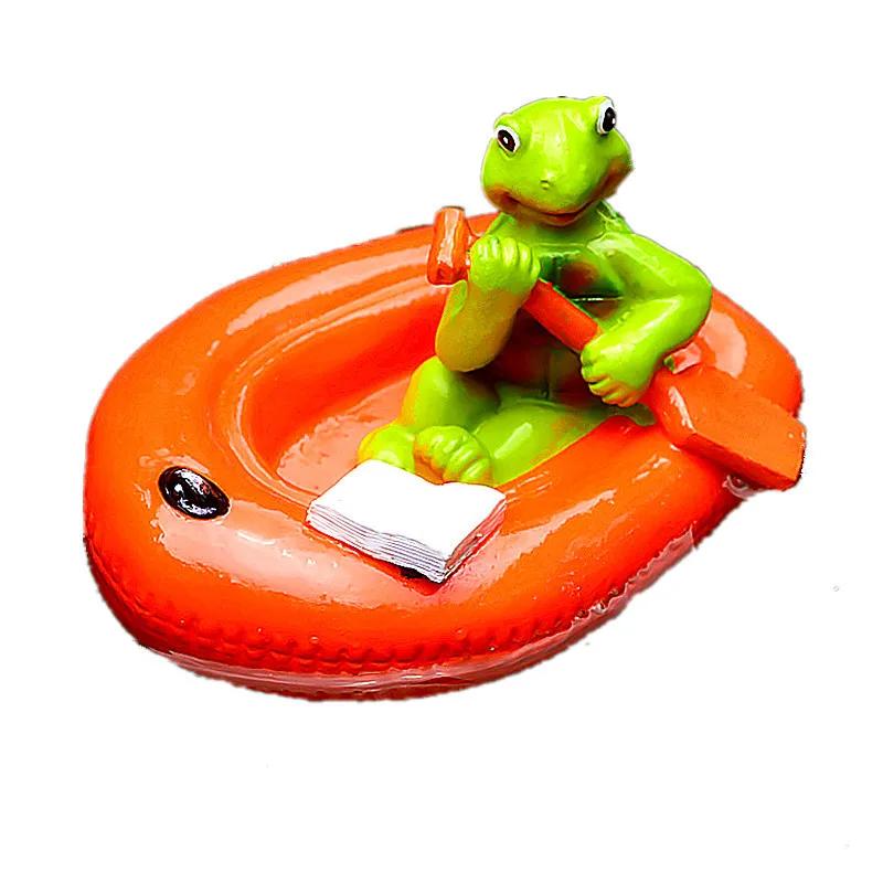 Resin Floating Frog Turtle Fish Pond Flowing Water Fountain Water Surface Lotus Flower Decoration Resin Crafts Floating Crafts