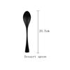 7Pcs Black Stainless Steel Flatware Dinnerware Set Matte Western Steak Knife Fork Dessert Spoon Set Kitchen Tableware Set