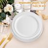 Rim Plastic Party Plates, Premium Heavy Duty 10.25 Inch Dinner Plates, Elegant And Beautiful Heavy Duty Disposable Wedding Plates