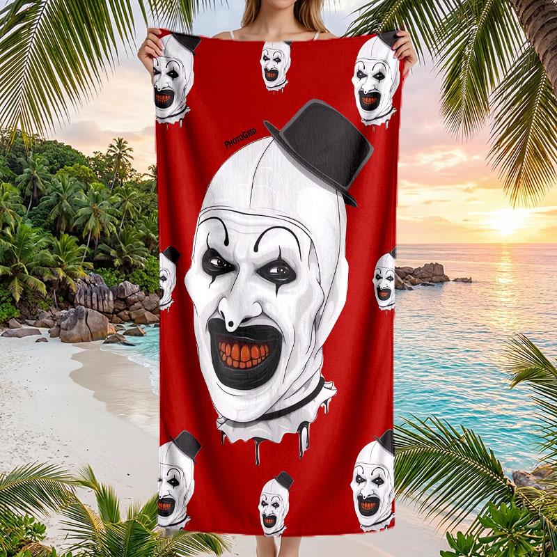 Large Beach Towel Quick Dry Absorbent Towel For Beach IndoorTerrifier Art the Clown