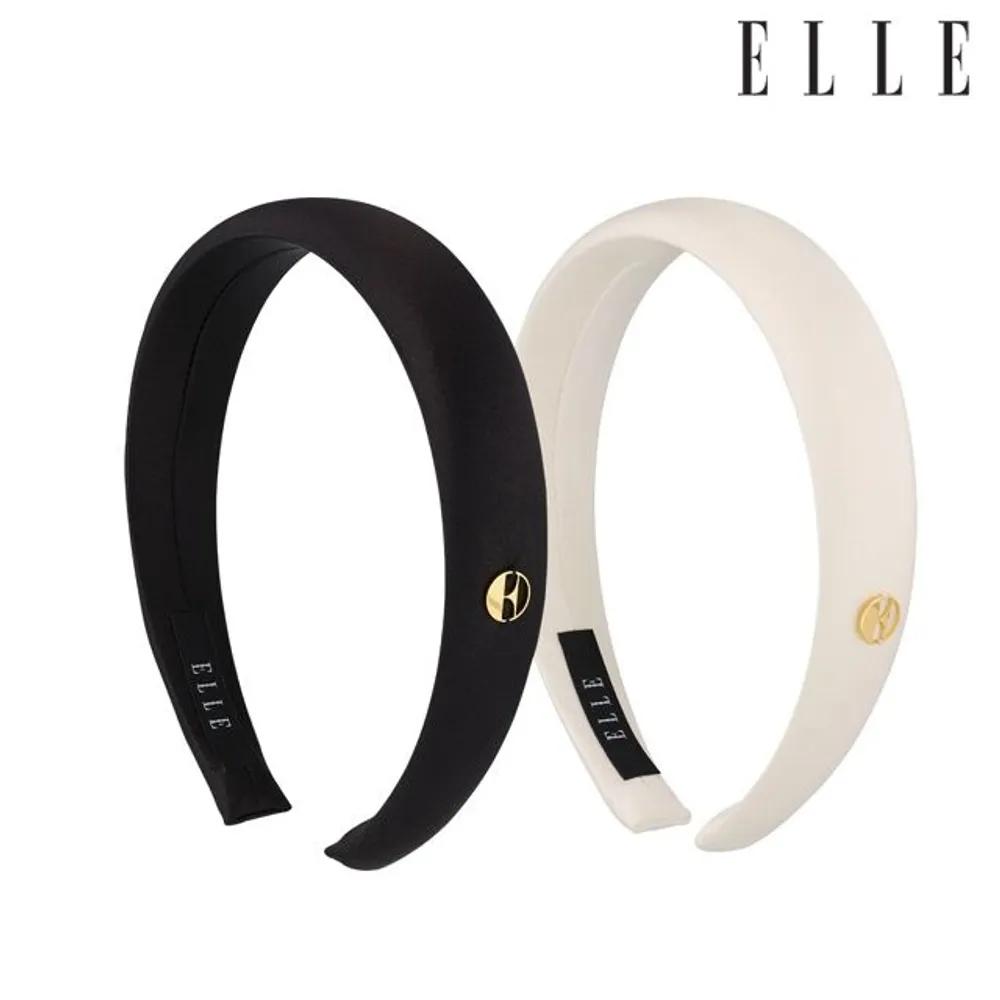 Elle Hair Basic Gold Logo Hairband ELHB001 ivory