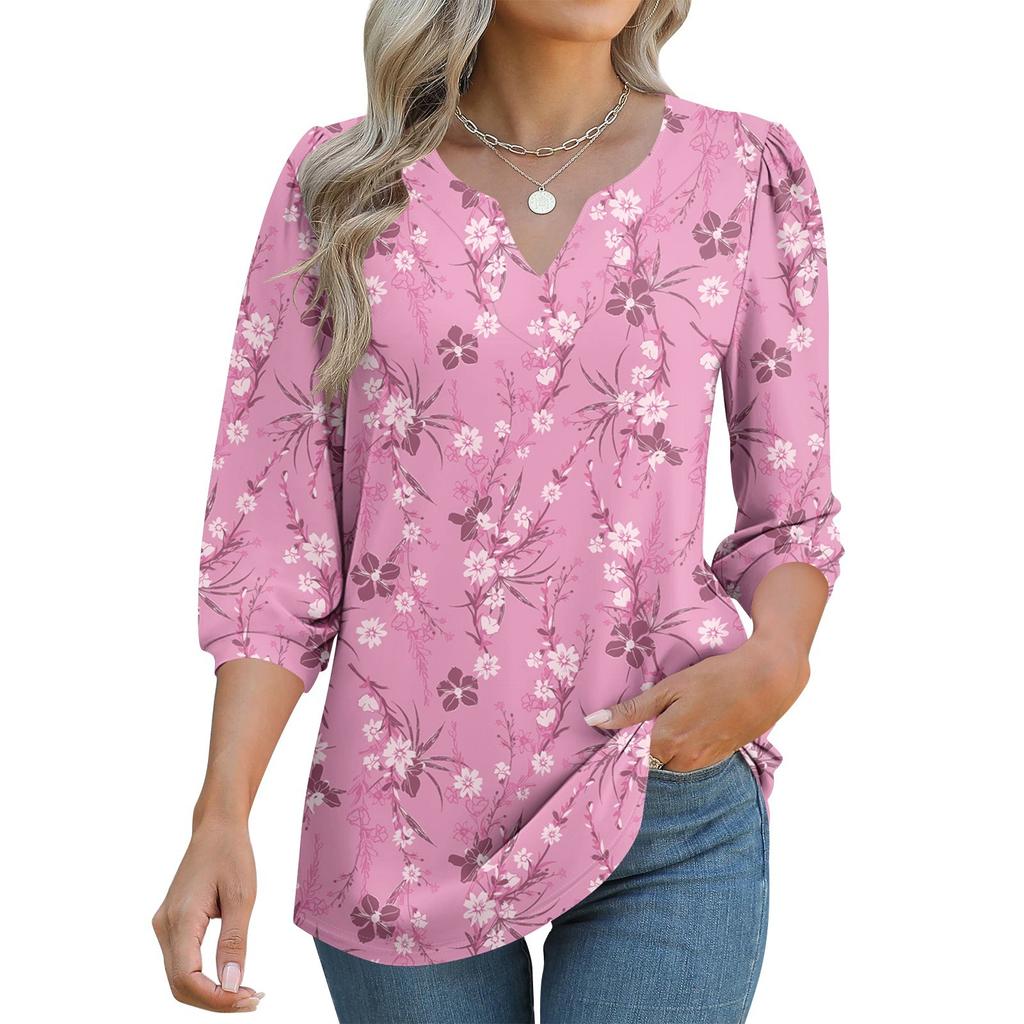 Women's 3/4 Sleeve Shirts Graphic Tees Shirts Casual Basic Tops Pullovers