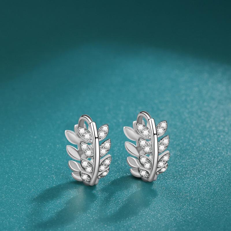 Korean Version of The Same Versatile Fashion Zircon Wheat Ear Buckle Women's Light Luxury Niche Design High-quality Earrings