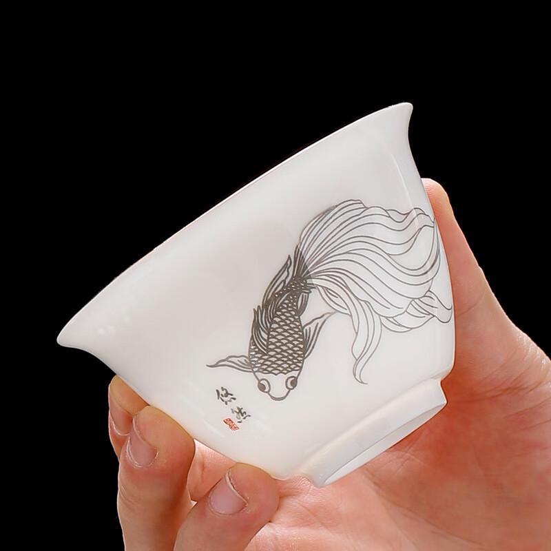 9-Piece Mutton-Fat Jade White Porcelain Kung Fu Tea Set