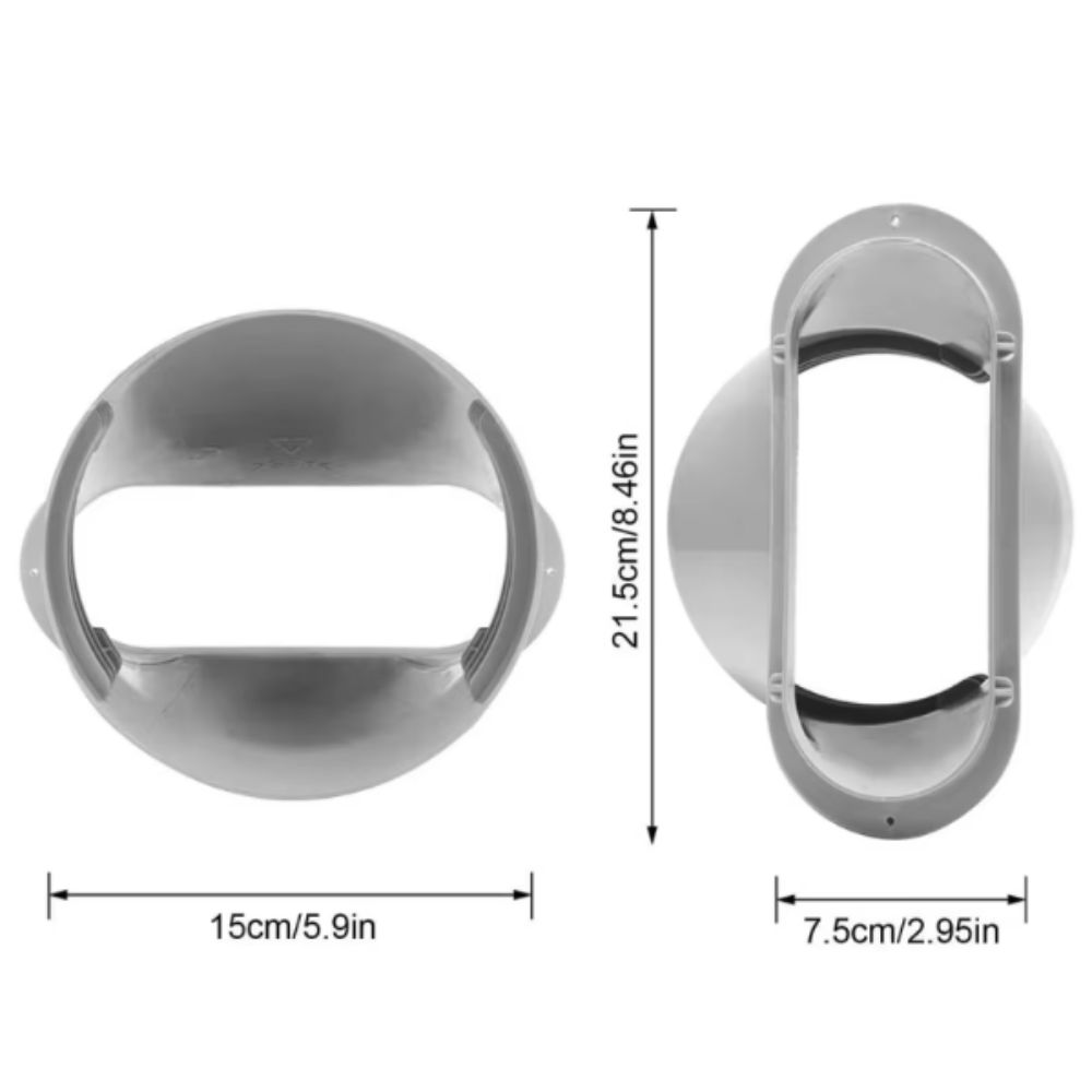 Flat Hose Hose Adapter Vent Tube Portable Exhaust Hose Adapter Exhaust Nozzle Coupler Vent Connector Ventilation Duct