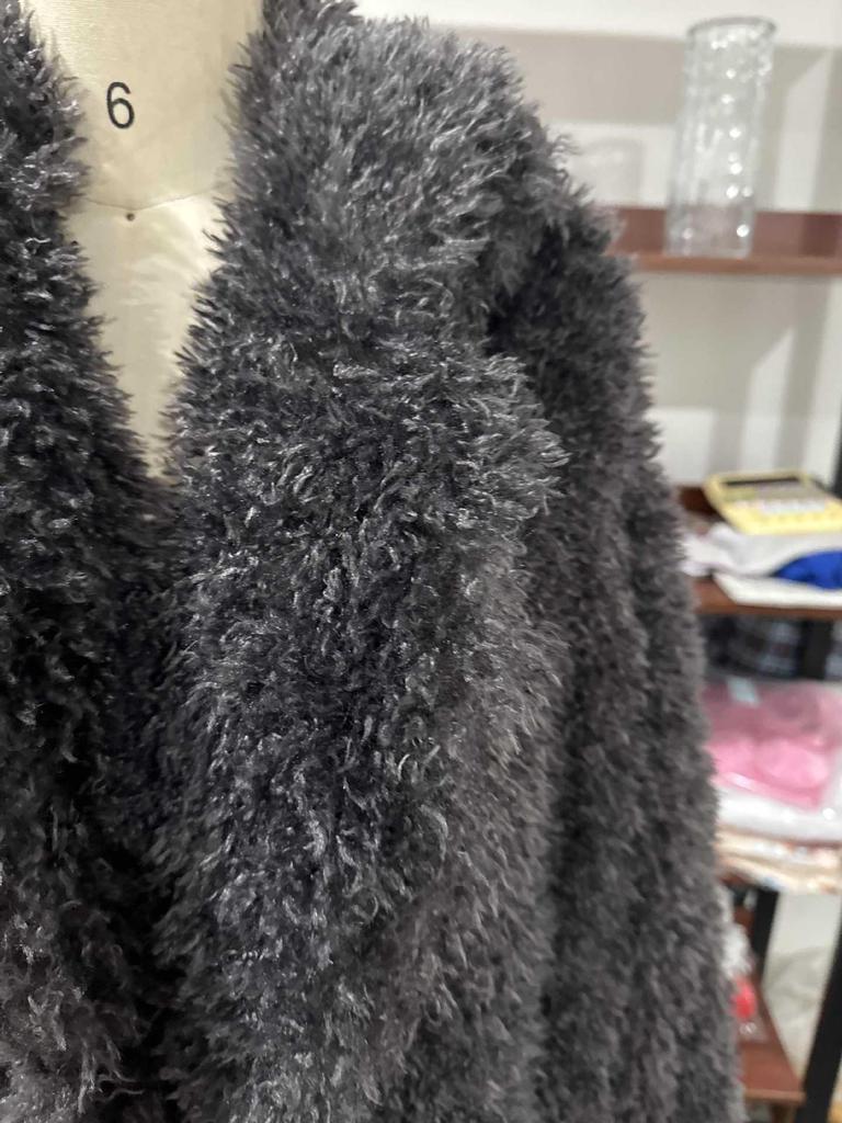 2024 European & American Gray Lapel Long Plush Coat - New Warm, Thick, Furry Outerwear for Autumn & Winter