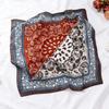 Korean version of solid color big red small square scarf women's plain color spring and autumn warm silk scarf versatile professional scarf decorative