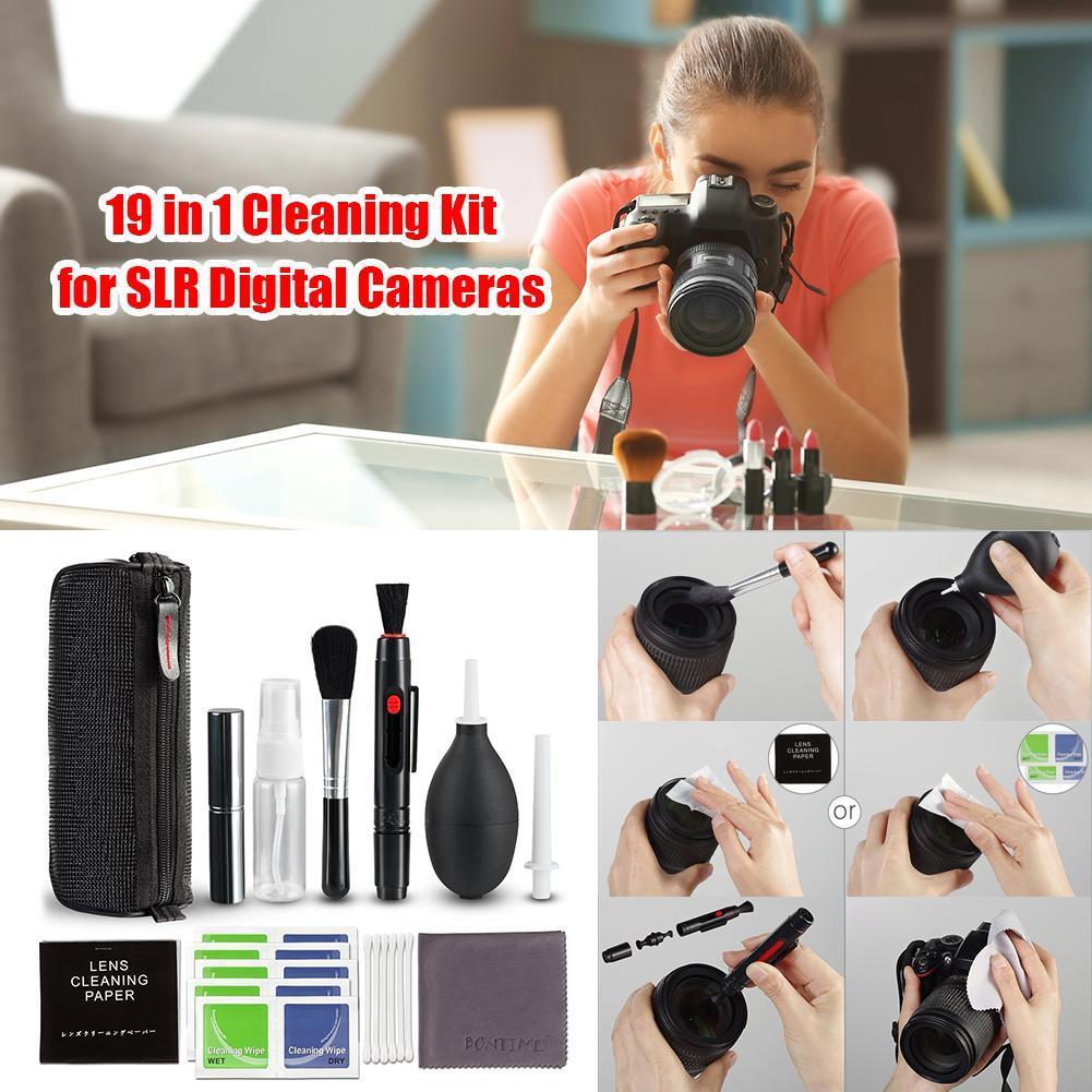 19pcs Camera Cleaner Kit DSLR Lens Digital Camera Sensor Cleaning for Sony Fujifilm Nikon Canon SLR DV Cameras Clean Set