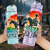 1PC Little Cowboy Horse Rider Western Print 750ml Color Plastic Sports Water Bottle Leakproof Flip Straw Lid Suitable for Sports Office Home Use