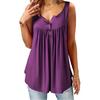 Plus Size Ladies Casual Sexy Swing Blouse Flowy Halter Sleeveless Deep V Neck Button Front Vest Tops