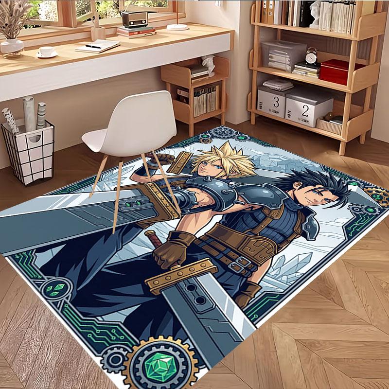 Final Fantasy Print Rug, Washable Floor Carpet, For Entryway Dorm Laundry Room Office Study, Home Decor Birthday Christmas Gift