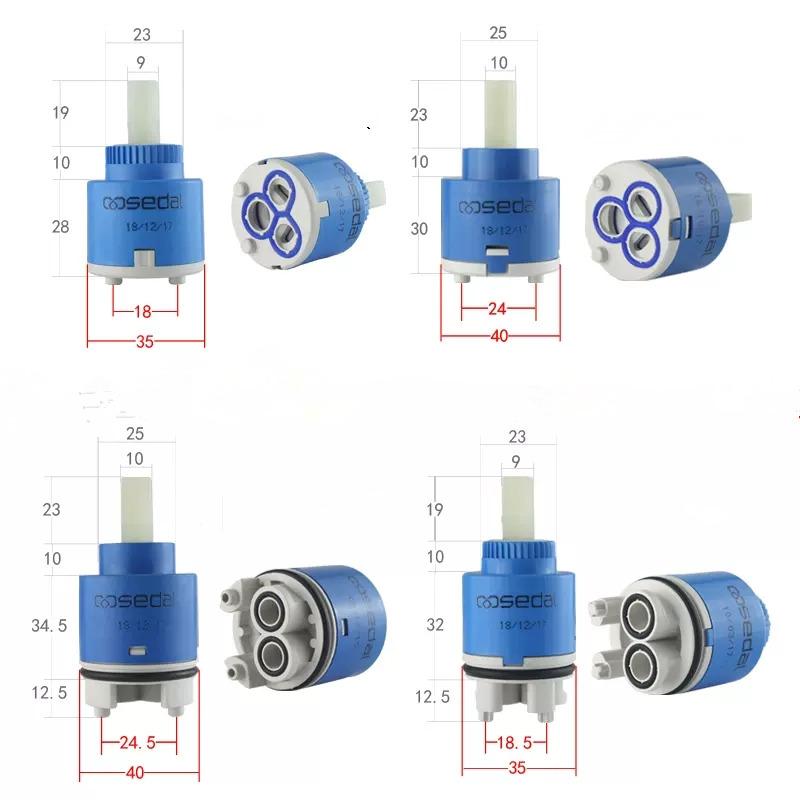 Cartucho 35mm/40mm Ahorro de Agua Bobina Cerámica Grifo Mezclador de Agua Sedal Cartucho para Grifo de Cocina Baño Pieza de Repuesto