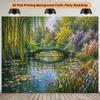 Bohemian Spring Garden Tapestry Wall Mural Weeping Willow Bridge Backdrop Decoration for Photo Booth Party Decor