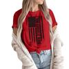 Women's Fashion Casual Printed Short Sleeve Round Neck Pullover Tops