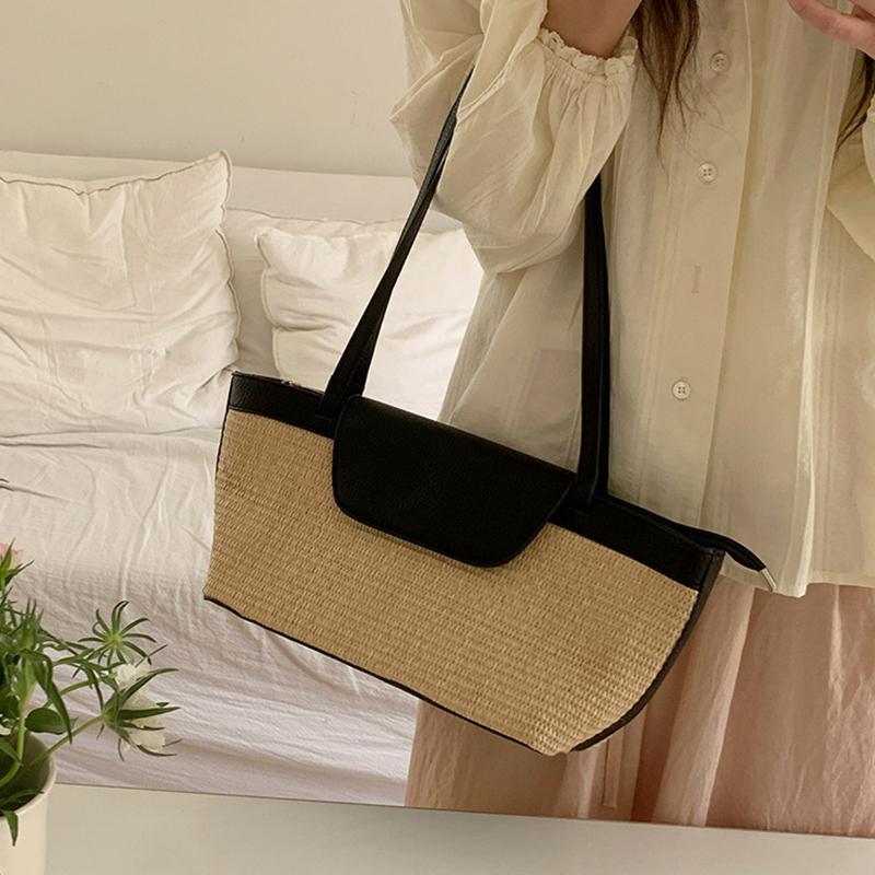 Summer Straw Woven Women Tote Bag Casual Lage Capacity Female Shoulder Bag New Fashion Luxury Designer Handbags