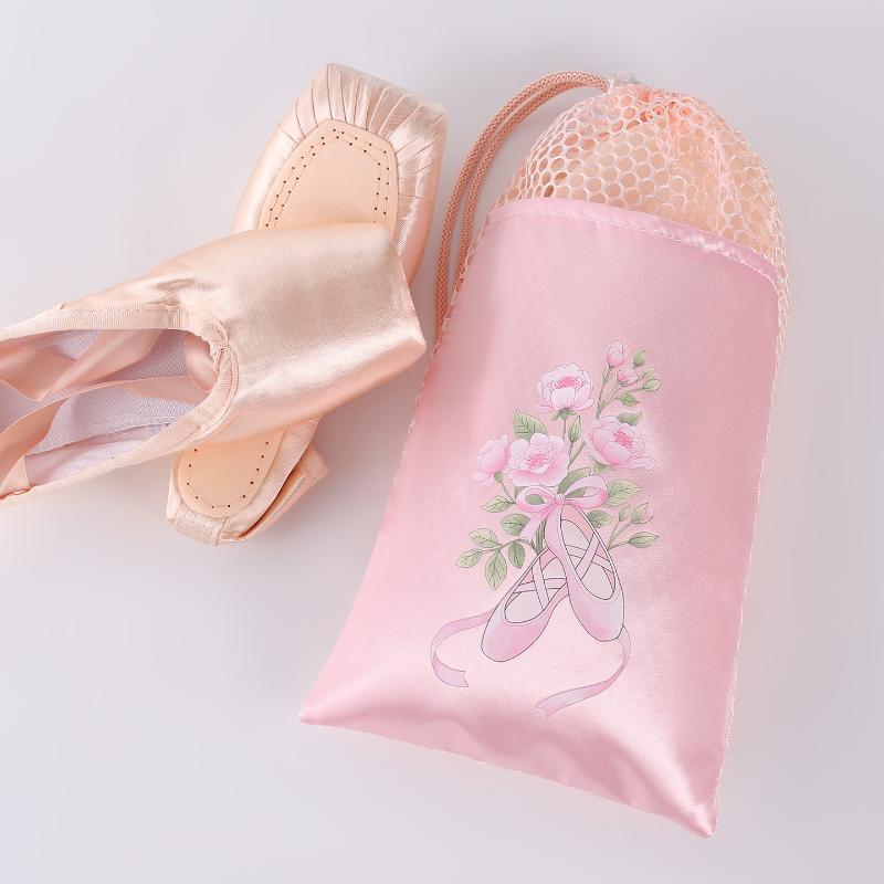 New Pink White Dance Bag Shoes Storage Pouch Ballet Organizer Handbag Bags 1PC Pouches Satin Ballet Shoe Bag Dance Shoes Pouch