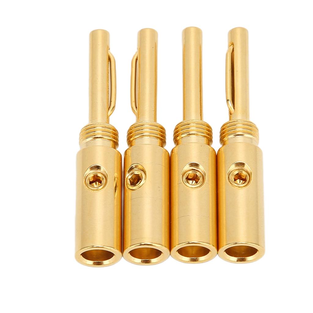 4pcs Banana Plugs Gold Plated Open Screw Amplifier Speaker Banana Connectors for 4mm Wire Diameter