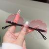 1/7 Pcs Cute Wheel Shaped Sunglasses for Kids  New Rimless Gradient Sun Glasses Ins Trendy Multi-color Shades for Children