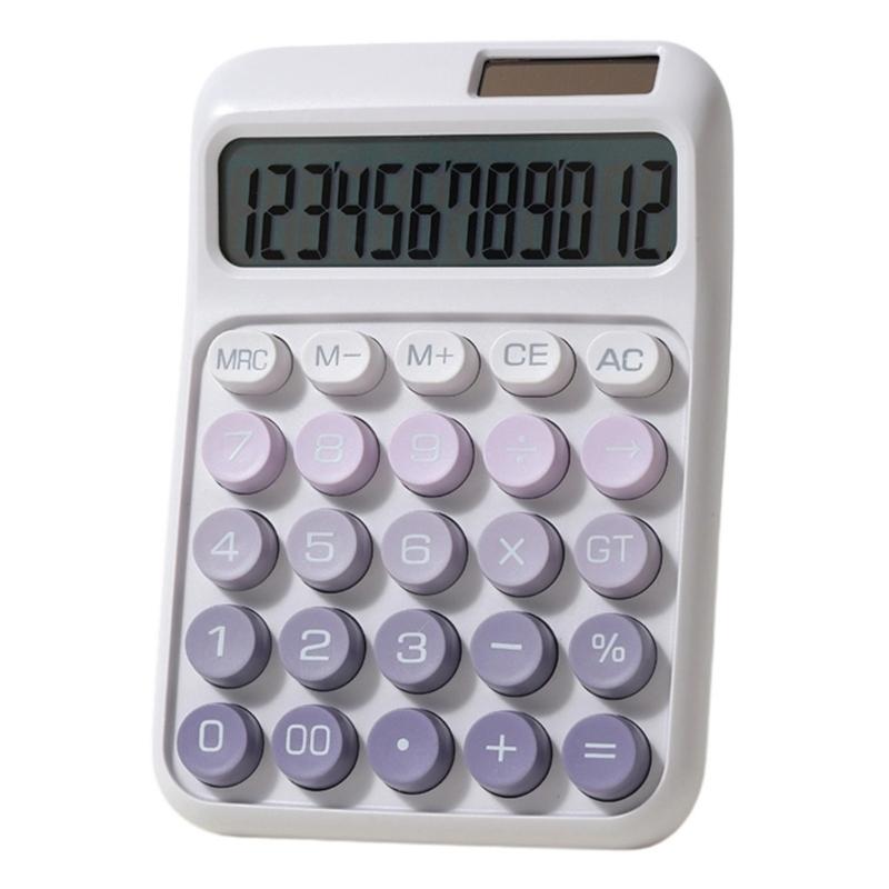 

Stylish 12Digit Display Calculator With Solar Battery Operation High Sensitivity Key Portable Multifunctional Math Tool фіолетовий