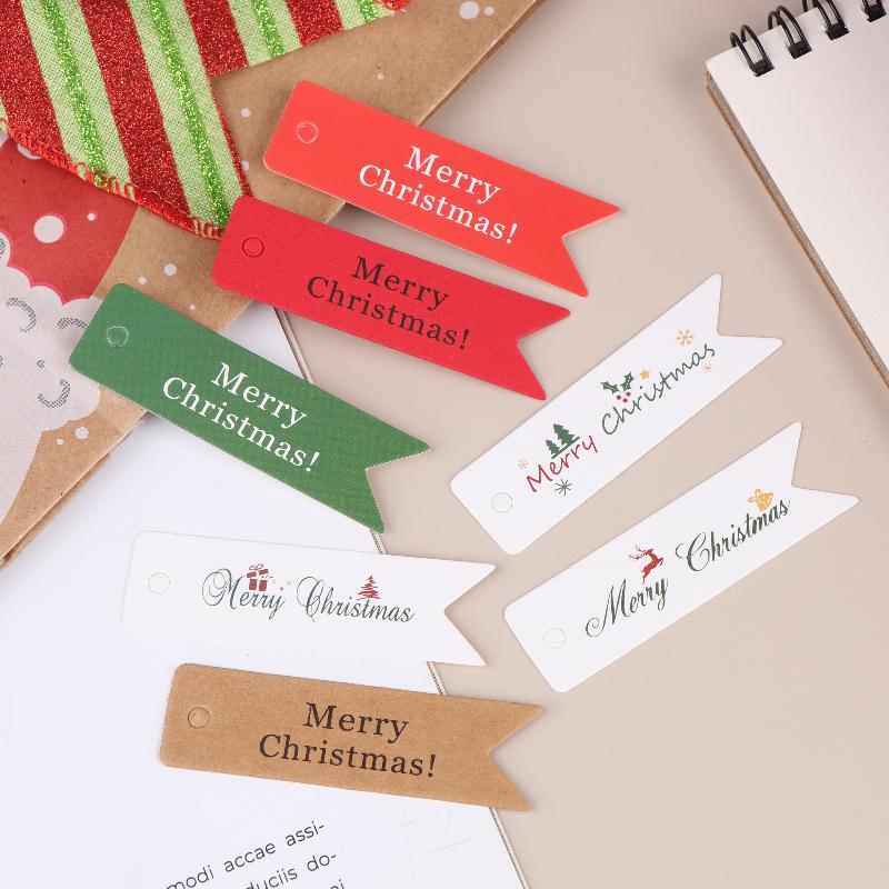 100 Etichette Regalo di Natale Etichette per Regali Festivi con Design Scritta Merry Christmas Etichette Decorative da Appendere