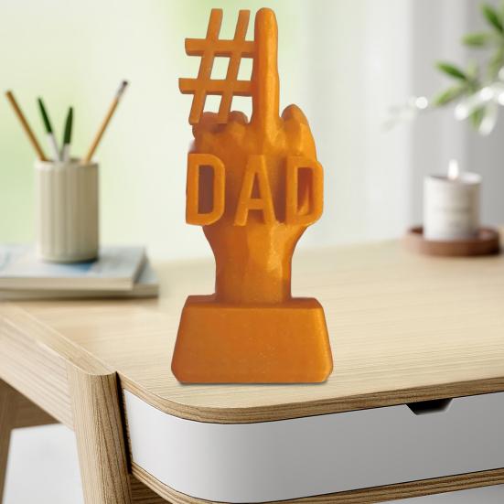 Yousheng #1 Dad Trophy Ornament 3D Printed Middle Finger Trophy Resin Figurine Statue Sculpture Home Office Desktop Decoration Father's Day Gift