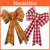 Charming Pvc Small Christmas Bow In Red And White Checkered Design For Festive Decor