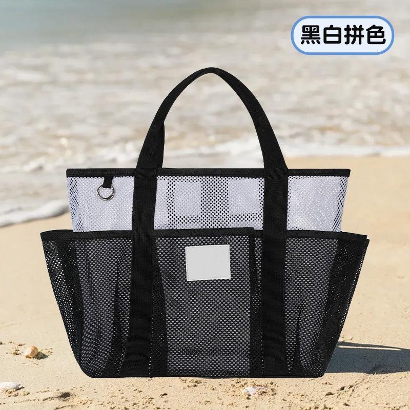 Mesh Portable Beach Bag Large Capacity Travel Swimsuit Storage Bag Portable Swimming Vacation Storage Bag