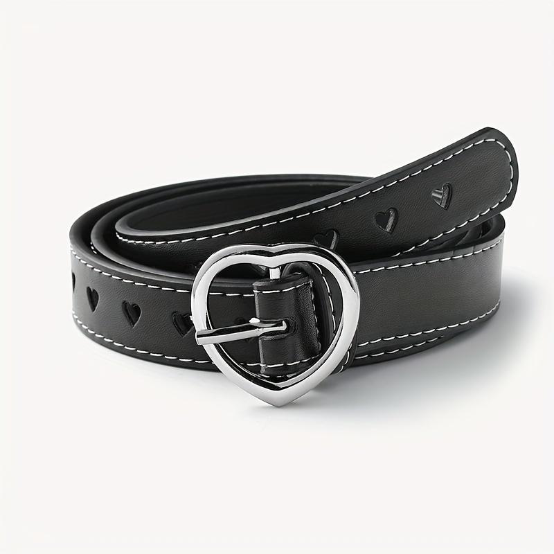 

Love Belt, Fashionable Full Hole Versatile Denim Belt, Small Belt, Women s Style, Spicy Girl Design, Niche 110cm чорний