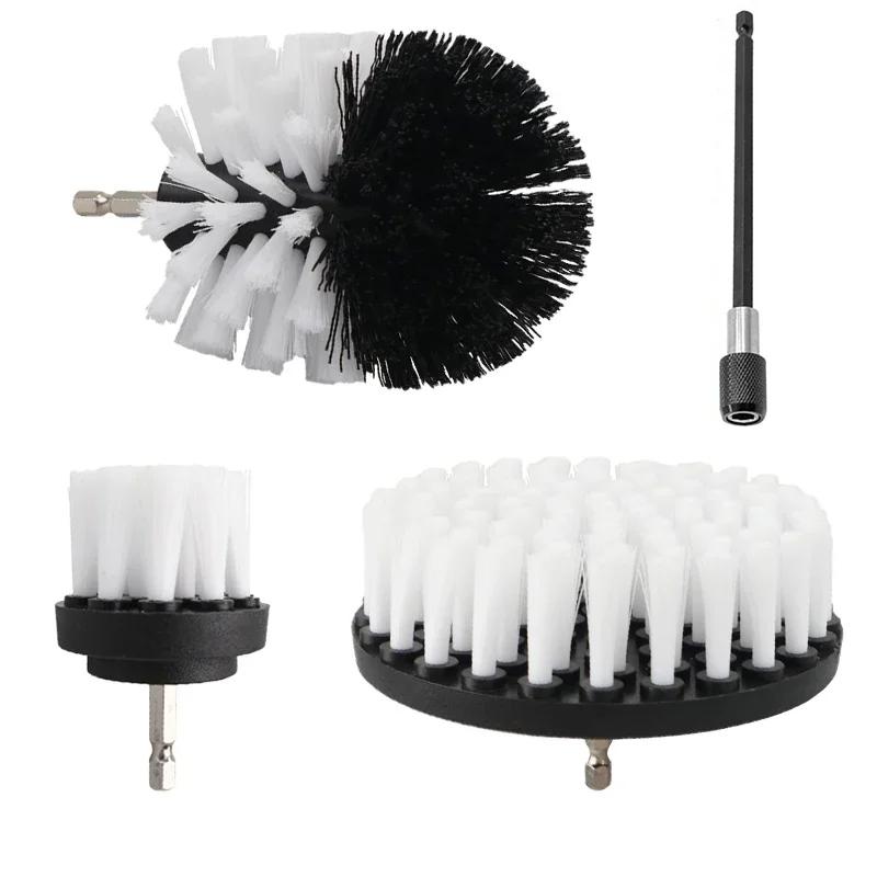 2/3.5/4'' Brush Attachment Set Power Scrubber Drill Brush Polisher Bathroom Cleaning Kit with Extender Kitchen Cleaning Tools