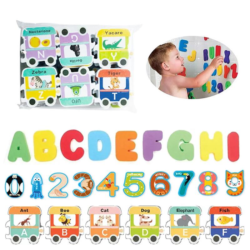 Kids Baby Bath Toys Fun Foam Letter Number Cognition Early Educational Toy Traffic Bathroom Bathtub Game For Kids Gifts TMZ