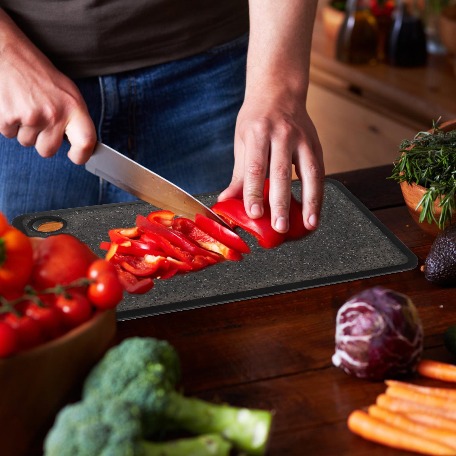 Cutting Board Detachable Plastic Chopping Block for Fruit Vegetable Kitchen Tool Lightweight Portable Picnic Use Safe PP 25X15.5X0.85CM