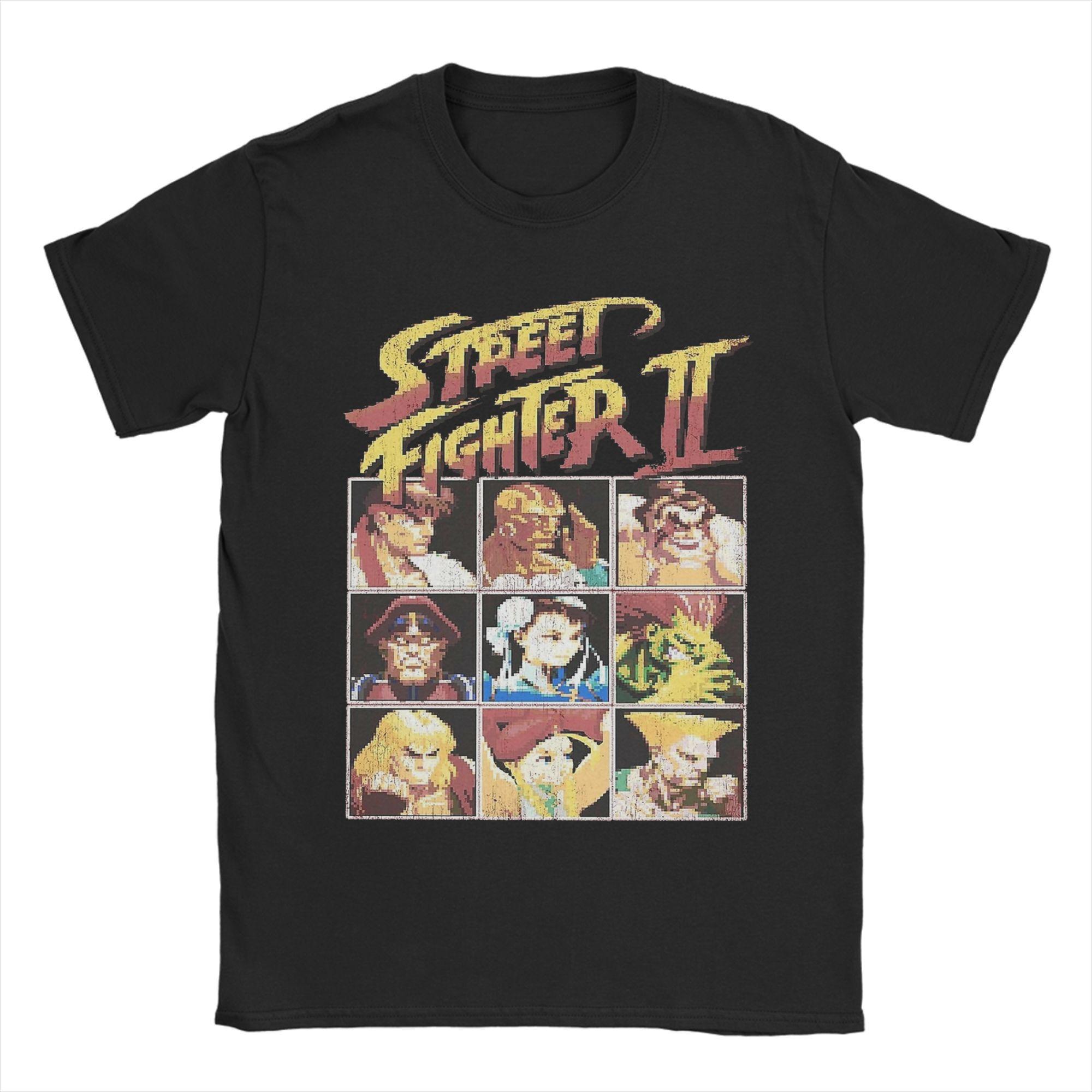 

Футболки Street Fighters 2 для чоловіків 100% бавовна Гумористичні футболки З круглим вирізом Футболка з коротким рукавом Одяг для дорослих M