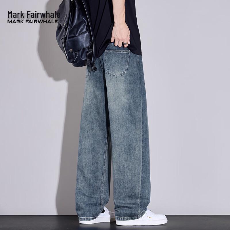 MARK FAIRWHALE Men's Versatile Loose Fit Denim Jeans