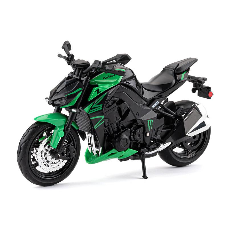 1/12 Scale Kawasaki Z1000 Street Cars Motorcycle Diecast Model Car Alloy Metal Shock Absorption Sound Light Simulation Motors for Boys