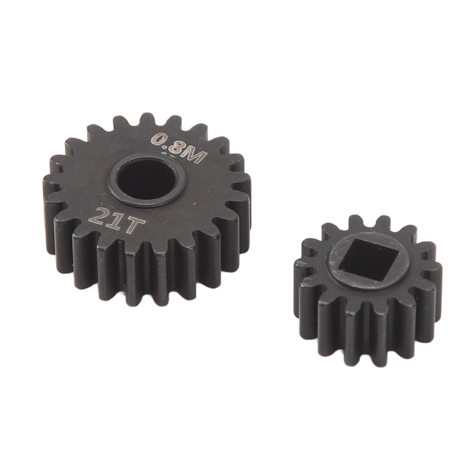 

RC Car Reduction Gear Black Steel Smooth Running 0.8M 14T 21T Reduction Gear for Axial Capra for