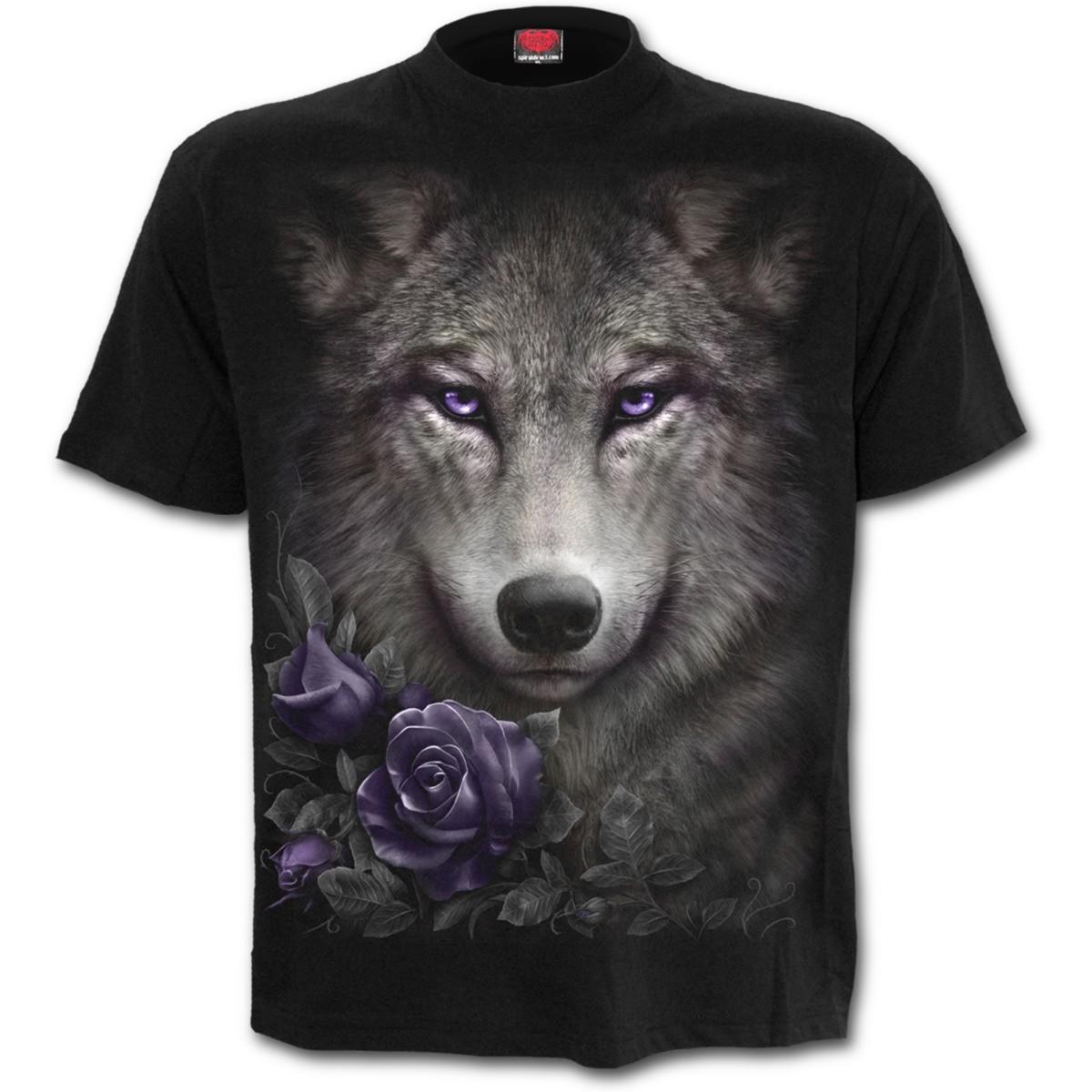 Spiral Direct Wolf Roses Front Print  Wolves  Tribal Native Unisex L