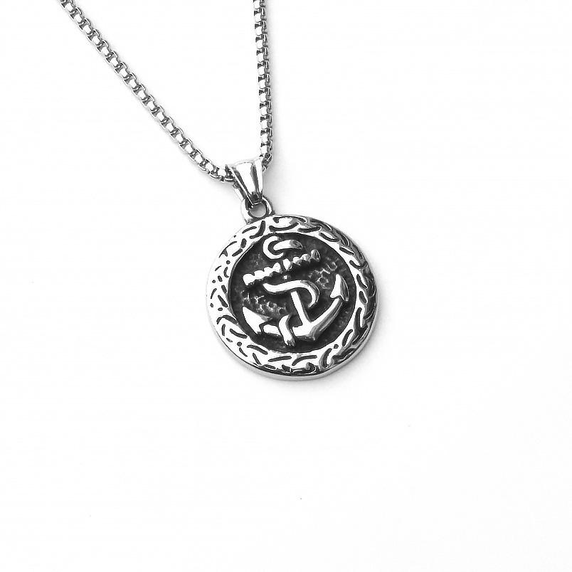 2024 Retro Skull Titanium Steel Pendant Necklace for Men - European American Style Half Face Stainless Steel Jewelry