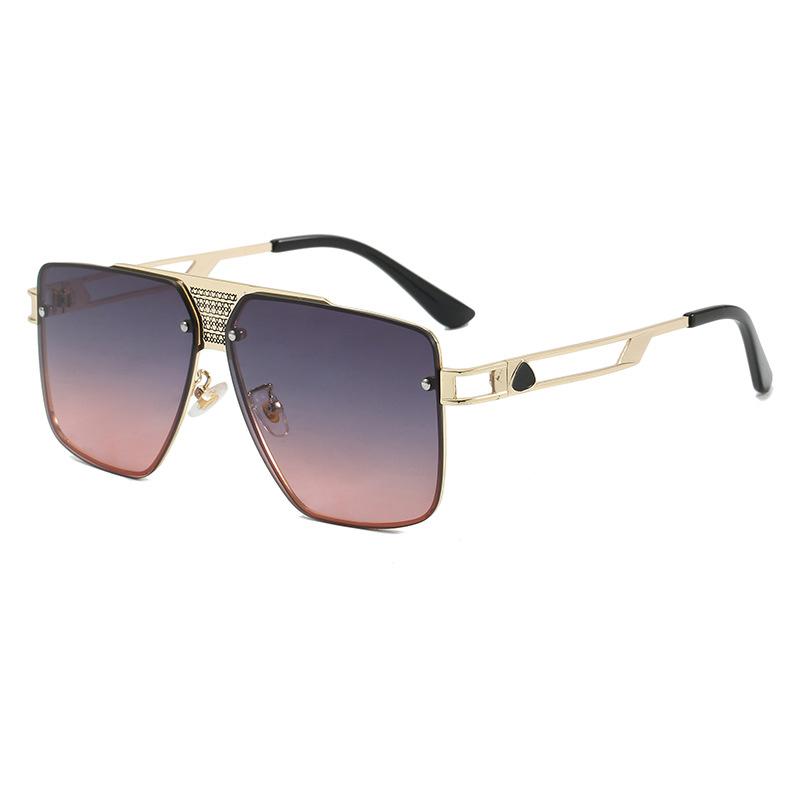 Double Bridge UV400 Metal Sun Glasses Men Women Sunglasses 2026 Fashion Trend Square Sun Glasses