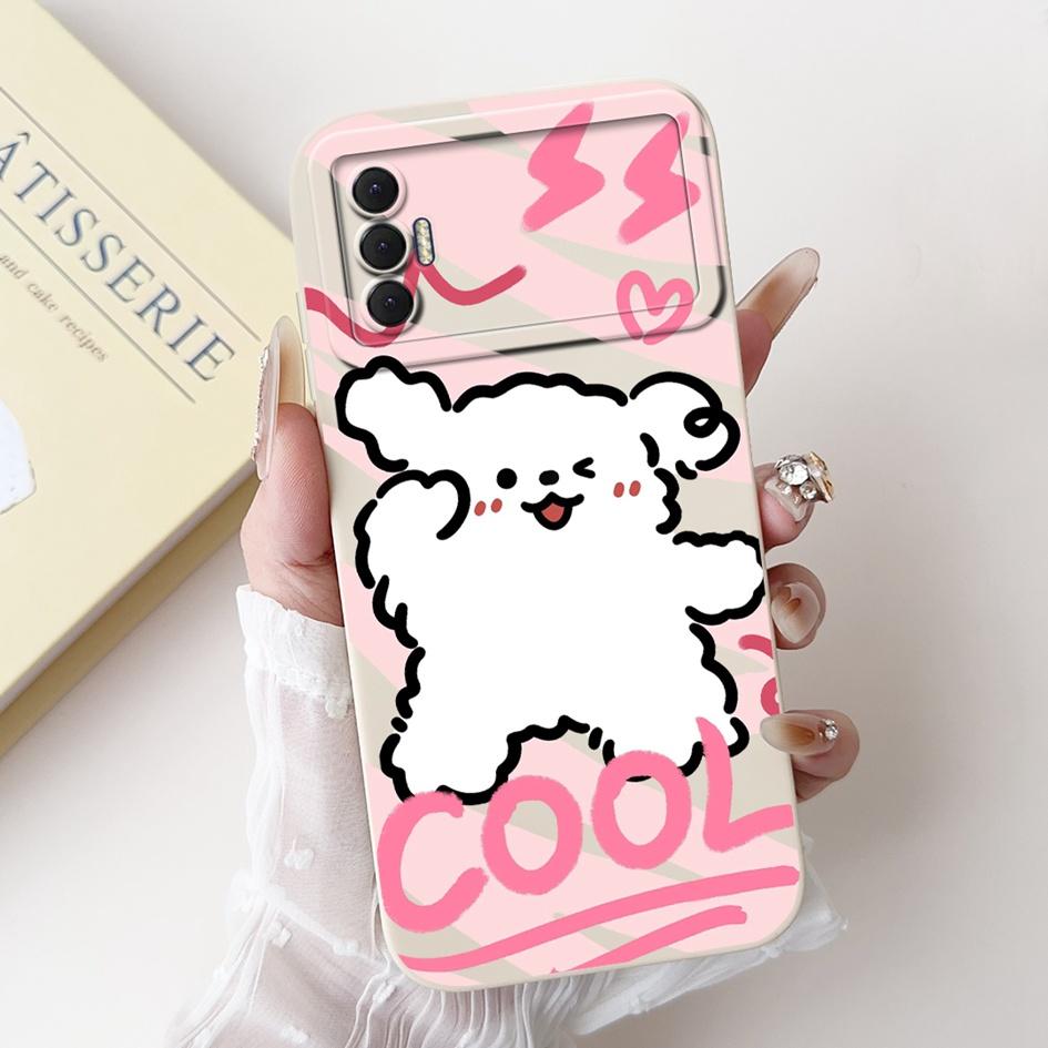 6.6" For Tecno Spark 8P 2021 Case Lovely Panda Cartoon Camera Protection Soft Matte Cover For Tecno Spark8P 8 P KG7H KG7n Bumper
