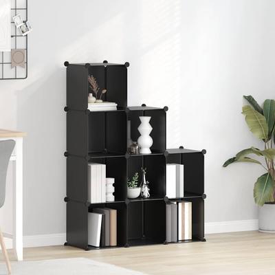 Vidaxl 9-Compartment Cube Shelf, Black, PP