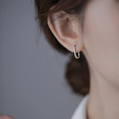 S925 Glossy Simple Bracelet Earrings Women's Geometric Ear Clip Special-Interest Design High-Grade Earrings Elegant Earrings