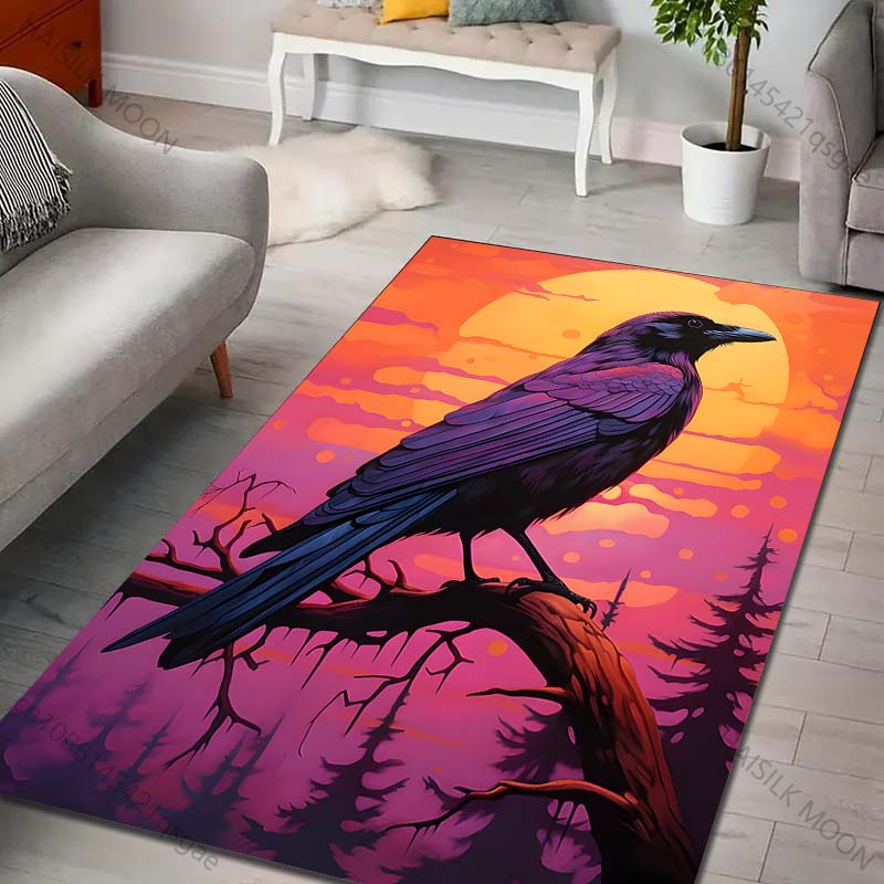 

Multiple sizes Crow sunset branch Print Carpet Rug for Living Room Bedroom Sofa Doormat Home Decor Non-slip Floor Mat 40cm x 60cm