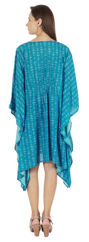 Moomaya Damen Sommer Strandmode Party Kimono Kaftan Bedrucktes Kaftan Kleid Maxi