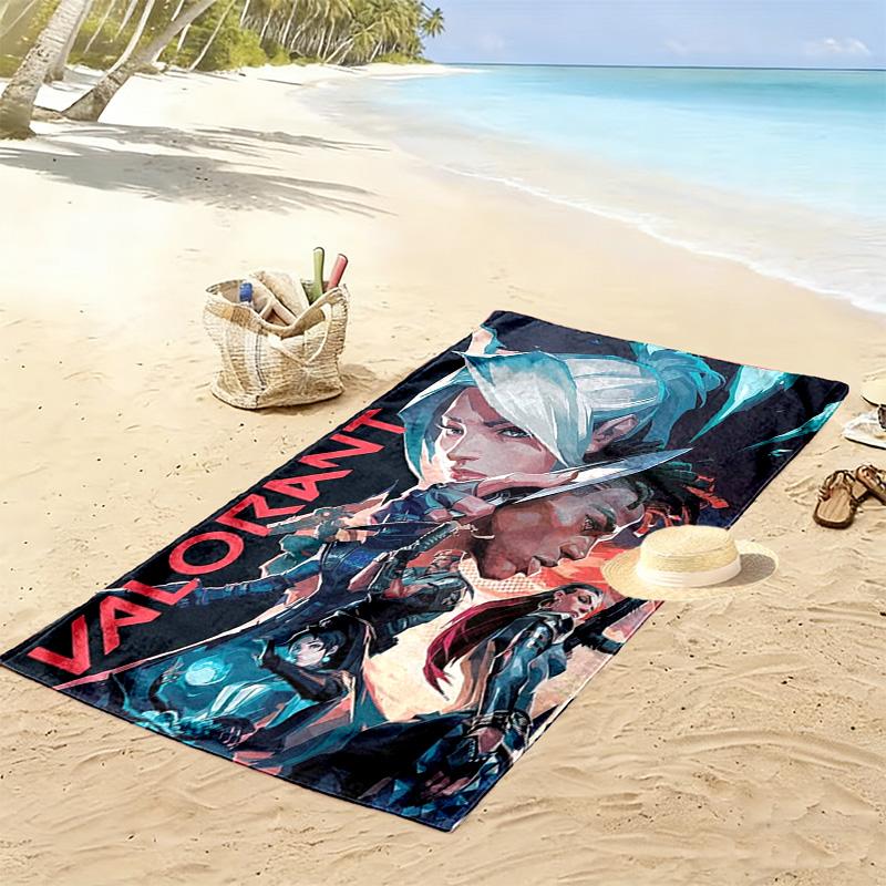 VALORANT Print Beach Towel, Large Soft Quick Dry Towel for Beach Camping Swimming