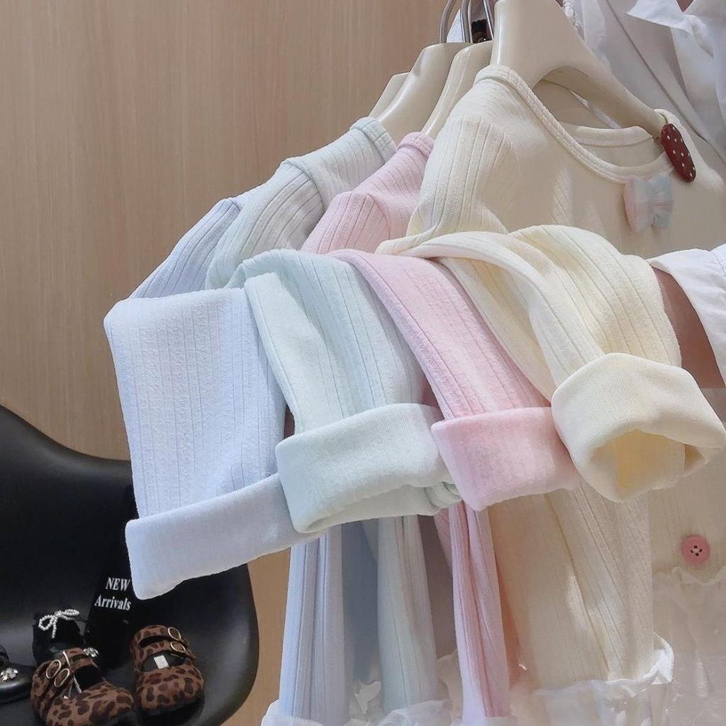 Girls' Spring/Autumn Base Layer: Stylish Lace-Trim Colorful Button Long Sleeve Top (2026).